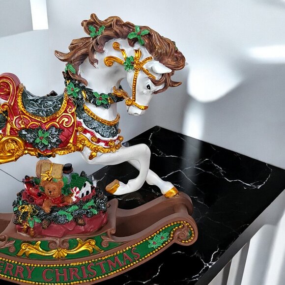 ROCKING HORSE Figurine ,SAN FRANCISCO MUSIC BOX "WE WISH YOU A MERRY CHRISTMAS" - Picture 5 of 16